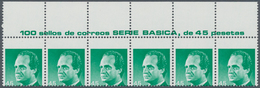 Spanien: 1985, King Juan Carlos I. 45pta. Emerald-green With HEAVY SHIFTED Horizontal Perforation In - Andere & Zonder Classificatie