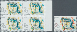 Spanien: 1988, Prominent Woman 20pta. ‚Maria De Maeztu‘ With RED COLOUR OMITTED Block Of Four With N - Altri & Non Classificati