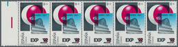 Spanien: 1989, 8pts.+5pts. "Expo '92", Left Marginal Horizontal Strip Of Five Without Impression Of - Altri & Non Classificati