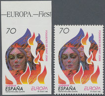 Spanien: 1998, Europa-CEPT 70pts. 'Johannis Fire' IMPERFORATE From Upper Margin With Normal Stamp Fo - Altri & Non Classificati