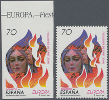 Spanien: 1998, Europa-CEPT 70pts. 'Johannis Fire' IMPERFORATE From Upper Margin With Normal Stamp Fo - Other & Unclassified