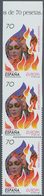 Spanien: 1998, Europa-CEPT 70pts. 'Johannis Fire' Vertical Strip Of Three With Upper Stamp IMPERFORA - Altri & Non Classificati