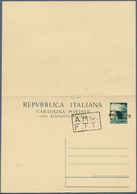 Triest - Zone A - Ganzsachen: 1950. Italian Paid Reply Postal Card 15/15 L Green With Type II Overpr - Storia Postale