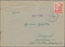 Triest - Zone B: 1953, 15din. Red, Type II, Single Franking On Commercial Cover From "BUJE 10.VI.53" - Mint/hinged