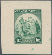 Tschechoslowakei: 1936, 1 K + 50 H, Childrens Charity, "January" Of The Astronomic Clock At The Town - Unused Stamps