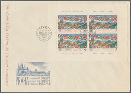 Tschechoslowakei: 1961, 5 Kc Mixed Color Small Sheet Of Four Stamps As First Day Cover 18.VII.1961 - Nuevos