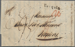 Türkei - Vorphilatelie: 1830, Folded Letter From Smyrna With L1 "Turquia" To Verviers With Red Handw - ...-1858 Préphilatélie