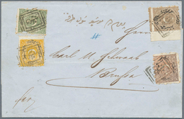 Türkei: 1868, 20 Pa. Green And 1 Pi. Yellow Perf 13 1/2, In Combination With 1870 10 Pa. Red Lilac ( - Autres & Non Classés