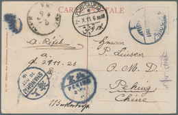 Türkei: 1911, Ppc Sent From STAMBOUL 2.9.11 Via Port-Taufic, B.P.O. Shanghai, Chinese P.O. Shanghai - Autres & Non Classés