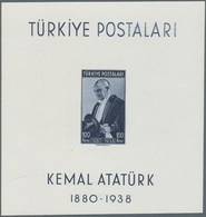 Türkei: 1940, Death Anniversary Of Kemal Ataturk, Souvenir Sheet IMPERFORATE, Size 103:107 Mm, Unmou - Autres & Non Classés