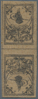 Türkei - Portomarken: 1863, 1 Pia Brown Postage Due Tete-beche Pair Without Border, Original Gummed - Timbres-taxe