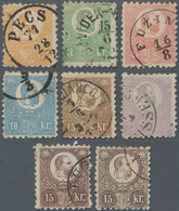 Ungarn: 1871, Complete Set Of Six LITHOGRAPHED Stamps, All Used And Neatly Cancelled, The 2k. Orange - Brieven En Documenten