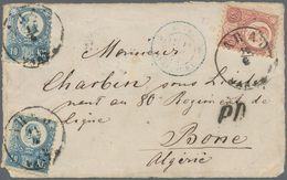 Ungarn: 1872, Destination Algeria: 5kr. Red And 10kr. Blue (2) On Front Of Cover From "ARAD 11/4" To - Brieven En Documenten