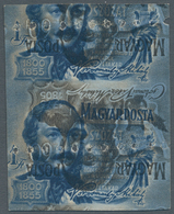 Ungarn: 1955, Hungarian Poets, 1 Ft Blue, Imperforated Vertical Pair With Additional INVERTED Printi - Briefe U. Dokumente