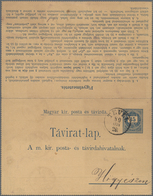 Ungarn - Ganzsachen: 1889. 35 (kr) Blackish-blue/chamois TELEGRAM LETTER CARD, 155 X 97 Mm (hungaria - Entiers Postaux