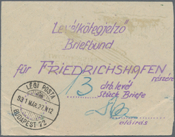 Ungarn - Besonderheiten: 1931, FLIGHT TO HUNGARY, Label For Bundle Of 13 Zeppelin Letters For Return - Altri & Non Classificati