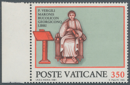 Vatikan: 1981, 350 L "P. Vergilius Maro" From Left Margin, Printing Color Silver (inscription At Rig - Other & Unclassified