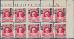 Vatikan - Paketmarken: 1931, 80 C Carmine, Vertical Overprint 'PER PACCHI" Shifted Upwards, Block Of - Paketmarken