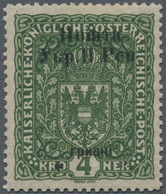 Westukraine: 1919, 4kr. Olive Green, Mint Copy, Very Rare Stamp, 150 Copys Were Overprint, Signed Mi - Ukraine
