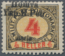 Westukraine: 1919, Overprint On 4 H. Postage Due With Double Overprint And Varity "Shagiv" For "Shag - Ucrania