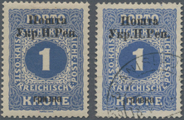 Westukraine: 1919, Overprint On 1kr. Ultramarine, Mint O.g. And Used, (pos. 8), Certificate Ceremuga - Ukraine