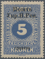 Westukraine: 1919, Overprint On 5 Kr. Ultramarine, Mint O.g., Very Rare Stamp Of Which Just 60 Copie - Oekraïne