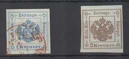 AUSTRIA. 1853. Newspaper Stamps. Yv 1º, 3a(*). Yv 2009 50 Euros. Ovely Pair Of Stamps. - Sonstige & Ohne Zuordnung