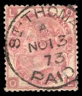 BC - St. Thomas. ST. THOMAS. 3d Rose, Plate 10. Central Cds "St. Thomas/1873/PAID" (xxx) On The Nose!!. Beautiful Premiu - Sonstige & Ohne Zuordnung