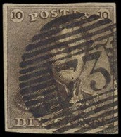 BELGIUM. Yv1aº. 10c Brown Red, Scarce Shade, Very Good Margins All Around Medium Thick Paper "73" Grill. VF. - Otros & Sin Clasificación