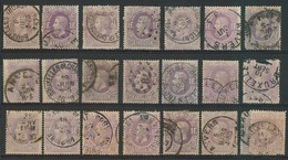 BELGIUM. 1869. 1fr Violet / Lilac. 22 Dif Shades / Town Cancels. Opportunity. Mostly F-VF. Yv 05 + 420 Euros. - Altri & Non Classificati