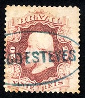 BRAZIL. 1866. 20r Rose Lilac, A Very  Fine Used Example With Near Complete Strike Of Oval  Framed 'ESTACAO DO ESTEVES' H - Other & Unclassified