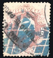 BRAZIL. 1866. 20r Rose Lilac, A Fine Used Example Cancelled By Blue Cork Cancels And Over-struck With Oval Framed 'A.DO. - Other & Unclassified