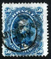 BRAZIL. 1866. 50r Blue Cancelled By Light Cork Cancel And Over-struck With Complete British 'Liverpool' Circular Datesta - Altri & Non Classificati