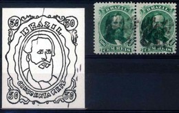 BRAZIL. 1866. 100r Green, A Good Used Pair Showing Left Stamp Type I And Right Stamp Type IA. Scott 58. Meyer 27, 27a. - Other & Unclassified