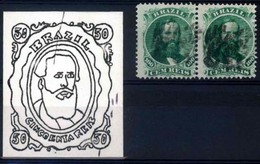 BRAZIL. 1866. 100r Green, A Good Used Pair Showing Left Stamp Type I And Right Stamp Type IA. Scott 58. Meyer 27, 27a. - Autres & Non Classés