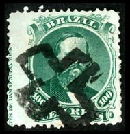 BRAZIL. 1866. 100r Green, A Fine Used Example With 'Spanish' Imprint At Left, Cancelled By A Neat Complete Strike Of Fra - Altri & Non Classificati
