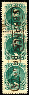 BRAZIL. 1866. 100r Green, 3rd Die, Type IV. A Very Fine Used Strip Of Three Cancelled By Fine Complete Strikes Of Scarce - Autres & Non Classés