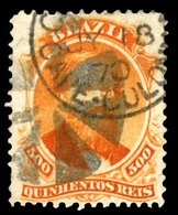 BRAZIL. 1866. 500r Orange, A Used Example Cancelled By Black Cork Cancel And Over-struck With 'CAPE TOWN-CAPE COLONY' Cd - Autres & Non Classés