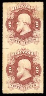 BRAZIL. 1876. 20r Rose Lilac, A Fine Original Gum Vertical Pair In Deep Shade. Scott 62. Meyer 31. - Other & Unclassified