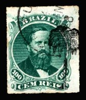 BRAZIL. 1876. 100r Green, 3rd Die, Type IV, A Wonderful Example Cancelled By Part Cds And Complete Strike Of Figurative  - Altri & Non Classificati