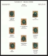 BRAZIL. 1878. 300r Orange & Green, Album Page Showing Eight Fine Used Examples Chosen For Quality Of Circular Dated Canc - Altri & Non Classificati