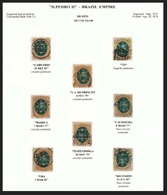 BRAZIL. 1878. 300r Orange & Green, Album Page Showing Eight Fine Used Examples Chosen For Quality Of Circular Dated Canc - Autres & Non Classés