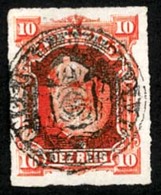 BRAZIL. 1878. 10r Vermilion, An Outstanding Example Cancelled By Complete Strike Of Negative Seal 'CONCEICAO DE MACABU'  - Other & Unclassified