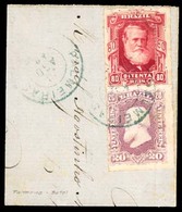 BRAZIL. 1878. 20r Violet On Small Piece With 80r Lake Tied By Neat PALMEIRAS Cds's Dated 21.AGO.80 In Blue. Scarce And A - Other & Unclassified