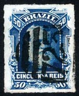 BRAZIL. 1879. 50r Blue, A Fine Used Example Cancelled By Bold British '723' Numeral Obliterator Of Southampton In Black. - Autres & Non Classés