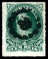 BRAZIL. 1878. 100r Green Cancelled By Complete Strike In Black Of Circular Whirl Handstamp With 'petals' In Centre. Unus - Other & Unclassified