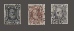 BRAZIL. 1877. D.Pedro 200rs, 700rs And 1000rs (RHM 42, 45, 46). Gh Values All Three Fine Used. 1999  Cat 225$. - Sonstige & Ohne Zuordnung