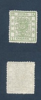 CHINA. 1878. Sc 1º. 1 Candarin Green, Mint No Gum, Well Centrated, Medium Paper. VF Sc $ 600. - Autres & Non Classés