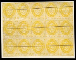 COLOMBIA. 1865. Sc 37º (x15). 5c Yellow, BLOCK OF FIFTEEN, Pen Cancel, Complete To Large Margins. One Stamp Minor Thin A - Kolumbien