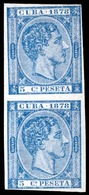 CUBA. Pareja Vertical. Mint O.G. Hinged. Bonito. E 44sx(2). - Sonstige & Ohne Zuordnung